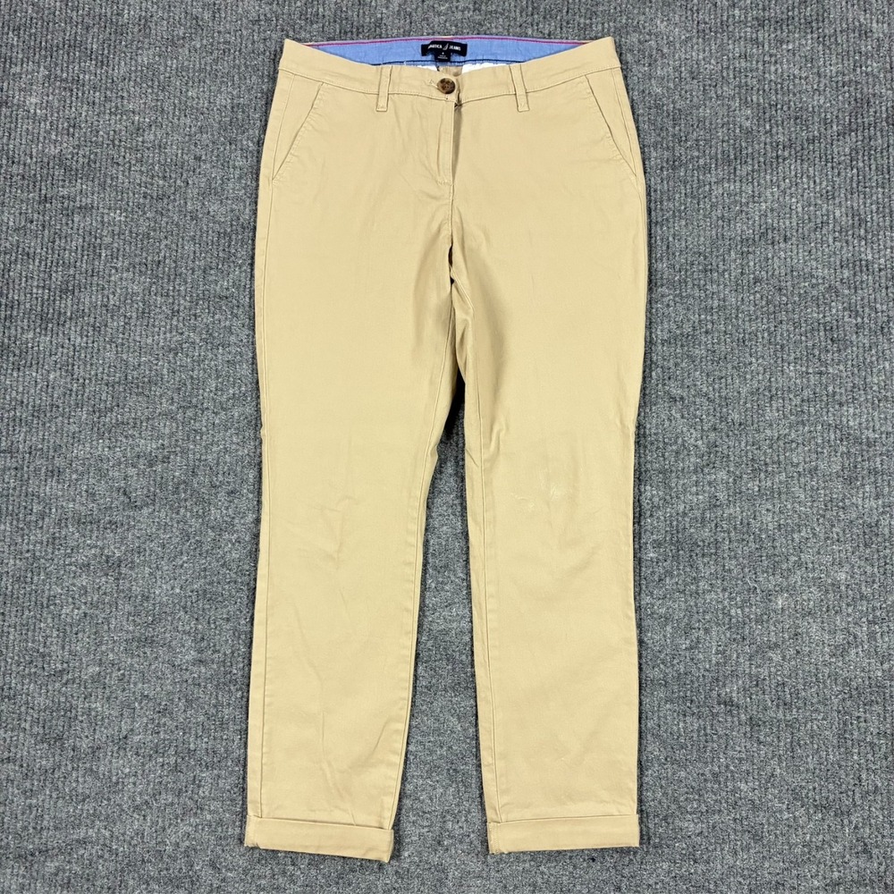 Nautica Jeans Womens Chino Pants Size 4 Khaki Straight Stretch Casual Mid Rise